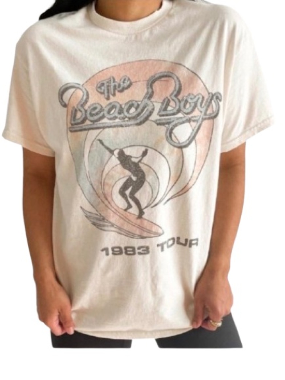 Abercrombie & Fitch The Beach Boys 1983 Tour Cream Band Tee Size M